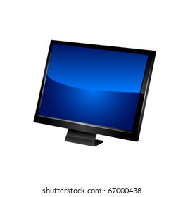 Vector lcd monitor isolated on white