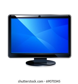Vector lcd monitor isolated on white