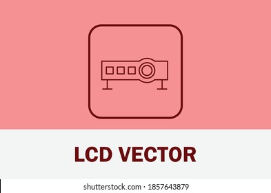 Vector of LCD Projector icon. Isolated on pastel background. Business, multimedia theme.