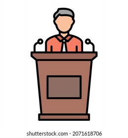 Vector Leader Filled Outline Icon Design
