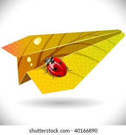 Vector leaf airplane.