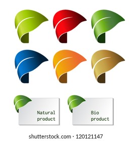 Vector leaf - bent tape, symbol for natural product