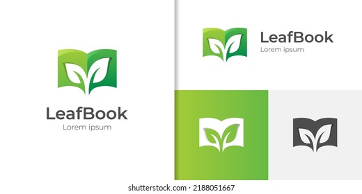 vector leaf book logo icon design can be used student, education, book leaf vector symbol