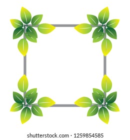 Vector leaf bubbles speech. Illustration.