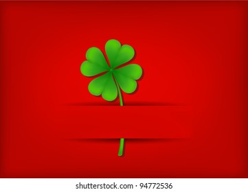 vector leaf of clover, may be used as a Saint Patrick's greeting card