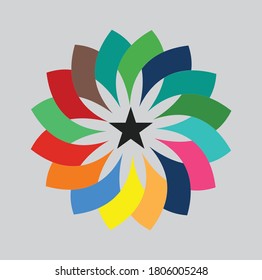vector leaf color pattern design 