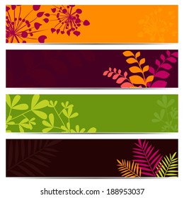 Vector leaf colorful set of banner.