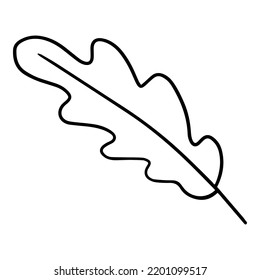 Vector leaf drawn by hand. Doodle illustration. Highlighted on a white background . Suitable for autumn design