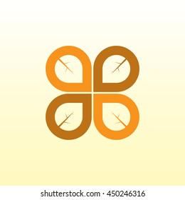 Vector leaf, ecology. Abstract emblem, design concept, logo, logotype element for template.