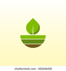 Vector leaf, ecology. Abstract emblem, design concept, logo, logotype element for template.