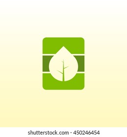 Vector leaf, ecology. Abstract emblem, design concept, logo, logotype element for template.