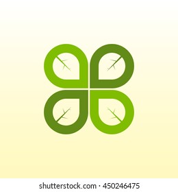 Vector leaf, ecology. Abstract emblem, design concept, logo, logotype element for template.