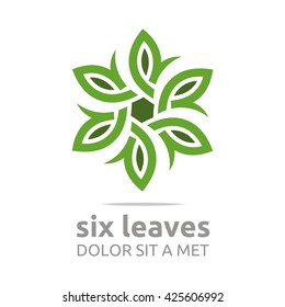 Vector Leaf Eight with Natural Ecology Abstract Design Concept, Logo, Logotype element for template.