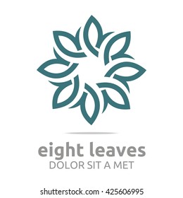 Vector Leaf Eight with Natural Ecology Abstract Design Concept, Logo, Logotype element for template.