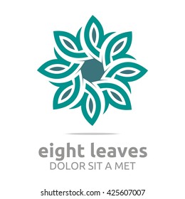Vector Leaf Eight with Natural Ecology Abstract Design Concept, Logo, Logotype element for template.