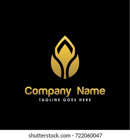 vector leaf golden colored and monochromatic. coat of arms of the abstract, nature, elegant, luxury, lotus, beauty