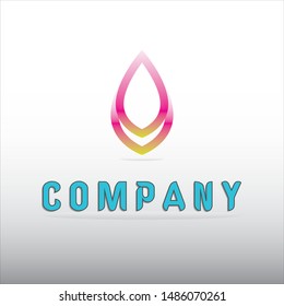 Vector leaf, golden shape and monochromatic one. Abstract emblem, design concept, logo, logotype element for template, design