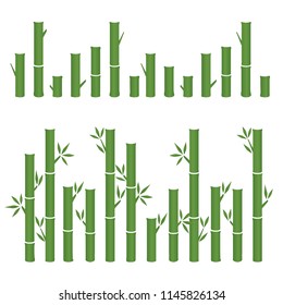 vector leaf green bamboo icon set.