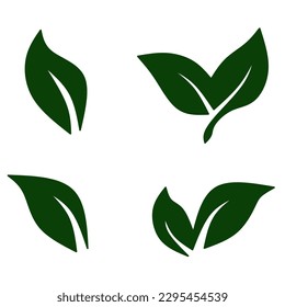 vector leaf in green color on white background