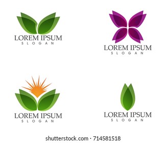 Vector leaf green nature logo and symbol template