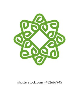 Vector leaf, green shape and flat color. Stock graphic abstract design concept  logo logotype element for template. 