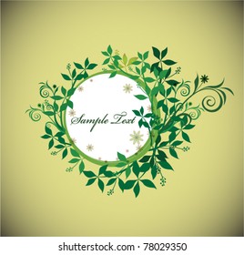 vector leaf greeting card