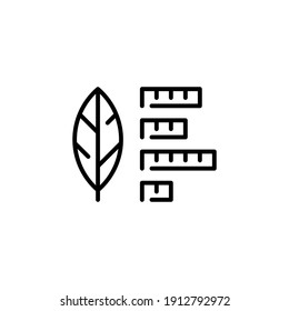 Vector leaf icon template. Outline illustration of smart farming control process. Modern plant research symbol. Technology farm monitoring concept