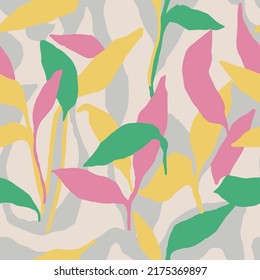 Vector leaf illustration seamless repeat pattern fashion and home decor fabric print digital artwork 