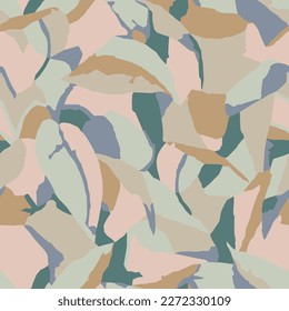 Vector leaf layers illustration seamless repeat pattern