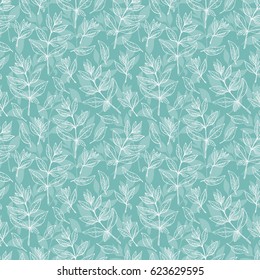 Vector leaf. Leaves Seamless pattern. Floral background. Henna plant. 