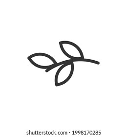 Vector leaf line icon. Symbol in trendy outline style. Vector illustration isolated on a white background. 