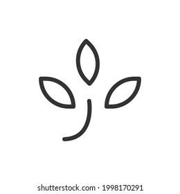 Vector leaf line icon. Symbol in trendy outline style. Vector illustration isolated on a white background. 