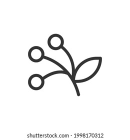 Icono de línea de hoja vectorial. Símbolo con estilo de contorno de moda. Ilustración vectorial aislada en un fondo blanco. 