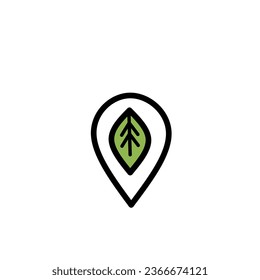 vector leaf location company logo