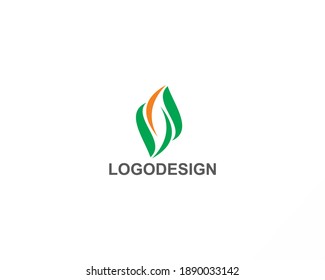 Vector leaf logo. Flower icon design symbol