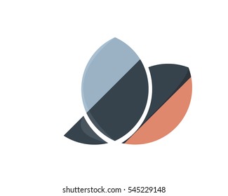 Vector leaf, logotype element for template.