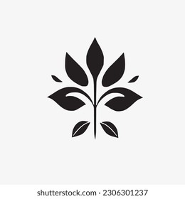 Vector leaf, monochromatic one, Abstract emblem, design concept, logo, logotype element for template.