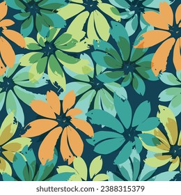 Vector leaf motif color blocking illustration seamless repeat pattern fashion and home decor print fabric.  philodendron leaf, modern colorful tropics background allover print, 