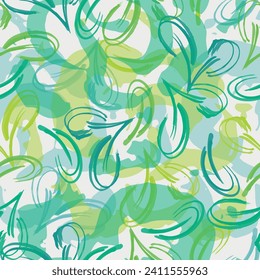 Vector leaf motif color blocking illustration seamless repeat pattern fashion and home decor print fabric digital artwork  Abstract intricate flower design.