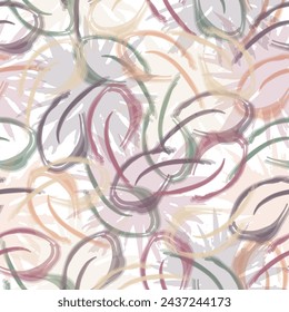 Vector leaf motif color blocking illustration seamless repeat pattern fashion and home decor print fabric digital artwork Palm leaves in line art, grunge silhouette seamless pattern. 