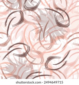 Vector leaf motif color blocking illustration seamless repeat pattern fashion and home decor print fabric digital artwork Plain floral drawing. Silhouettes of blooming lilac flowers in vintage style