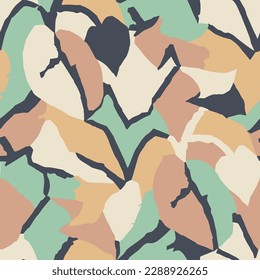 Vector leaf motif illustration seamless repeat pattern
