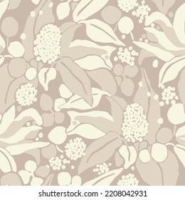 Vector leaf and nature themed illustration seamless repeat pattern 