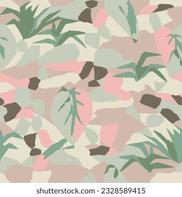 Ilustración con temática de hoja vectorial y naturaleza, patrón de repetición sin fisuras 