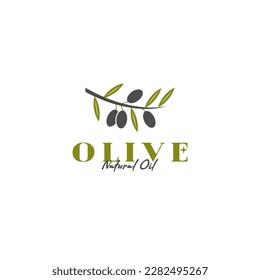 Vector leaf and olive oil logo design concept illustration idea