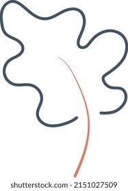 Vector leaf on white background. Orange and blue color.
