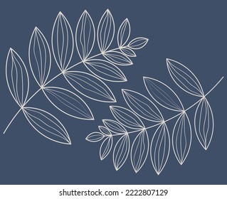 vector leaf one line poser print postcard 