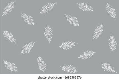 
vector leaf pattern on gray background