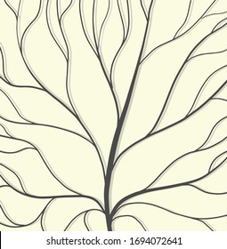vector leaf pattern on yellow background with shadow