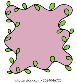 Vector Leaf, Pink Green Leaves Background 